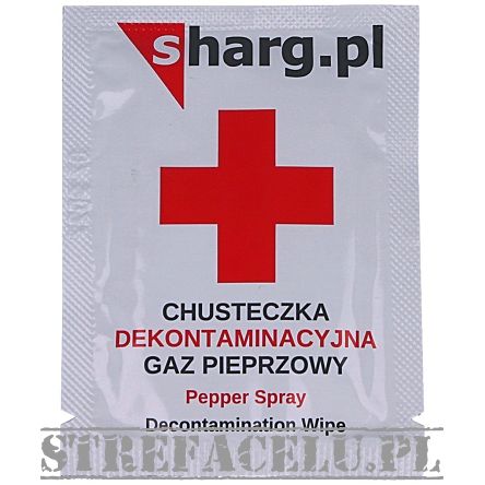 Chusteczka dekontaminacyjna neutralizująca działanie gazu pieprzowego