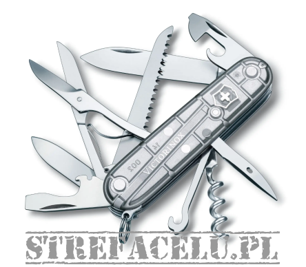 Victorinox Huntsman, Medium Pocket Knife For Hunting - Transparent SilverTech