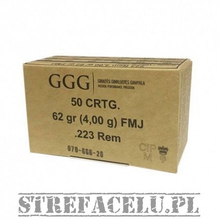 Amunicja FMJ .223 Remington GGG 62grn. // 223REM