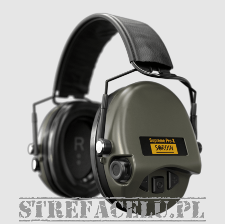 Słuchawki aktywne Sordin Supreme PRO-X SFA Slim - zielone - 74502-06-S