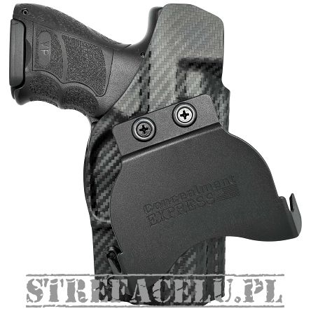 OWB Holster, Compatibility : H&K VP9SK, Manufacturer : Concealment Express, Material : Kydex, For Persons : Left Handed, Finish : Carbon