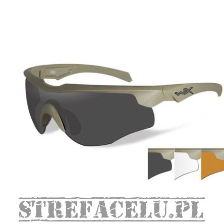 Okulary WileyX Rogue COMM Grey / Clear /Rust Lens 2862/ Tan Frame