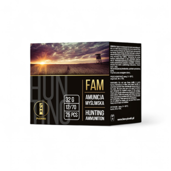 Amunicja śrutowa-myśliwska FAM 32g 5-2,75mm (1op = 25szt)  // 12/70 - FAM PIONKI