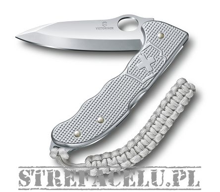 Victorinox Scyzoryk Hunter Pro M Alox aluminium, srebrny, z klipsem i zawieszką z paracordu
