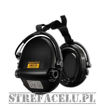 Headphones With Active Noise Canceling, Manufacturer : Sordin (Sweden), Model : Supreme Pro-X Neckband, Color : Black