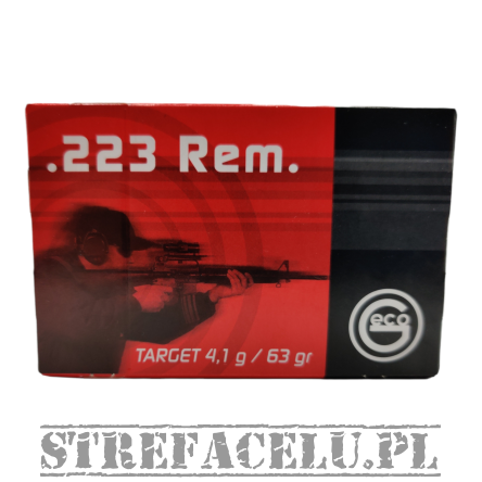 223 Remington Ammunition, Manufacturer : Geco, Bullet Weight : 4,1g (63g), Model : FMJ (VM)