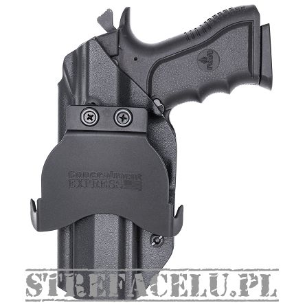 OWB Holster, Compatibility : IWI Jericho 941 PSL9 Polymer Frame, M Size, Manufacturer : Concealment Express, Material : Kydex, Color : Black