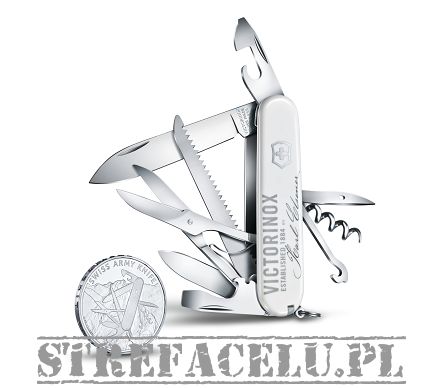 Victorinox Scyzoryk Huntsman, srebrna moneta 20FR okolicznościowy biały 91mm