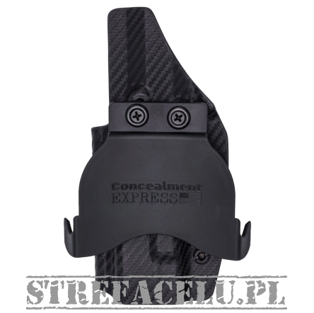 OWB Holster, Compatibility : Sig Sauer P320 FS OR, Manufacturer : Concealment Express, Material : Kydex, For Persons : Right Handed, Finish : Carbon