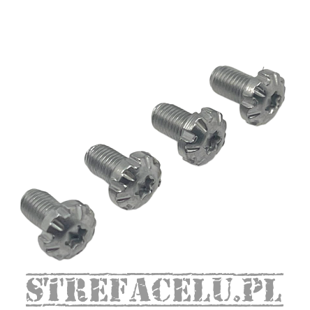 Śruby okładzin BUL 1911 kpl. 4 szt. - Grip Screw - Torx - Star - Silver #SCRW/1911-17