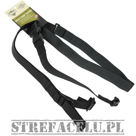 Pas nośny Tac Shield Web Loop - dwupunktowy z polimerowym zapięciem Loop Sling 1.25 cala Czarny