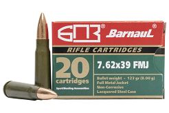 Nabój kulowy ZN FMJ 8.1g Barnaul // 7.62x39
