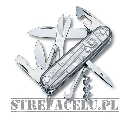 Knife, Manufacture : Victorinox ( Switzerland ), Model : Climber 91mm, Color : SilverTech