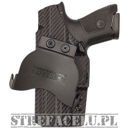 OWB Holster, Compatibility : Beretta APX, Manufacturer : Concealment Express, Material : Kydex, For Persons : Left Handed, Finish : Carbon