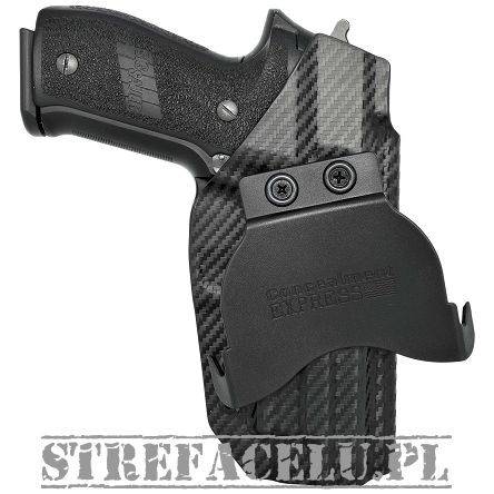 Kabura zewnętrzna lewa do pistoletu Sig Sauer P226 z szyną, LH OWB kydex, kolor: carbon