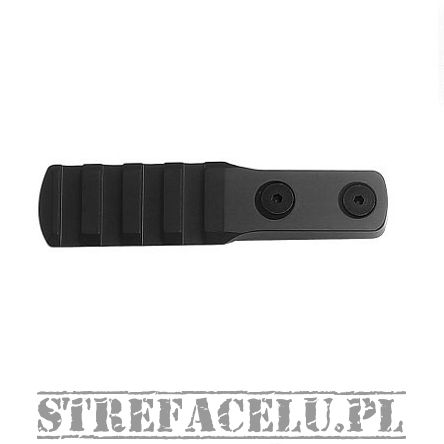 M-Lok polymer picatinny rail 4 notches + flashlight mount, color: black      