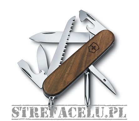 Knife, Manufacturer : Victorinox, Model : Hiker Wood 91mm, Color : Brown