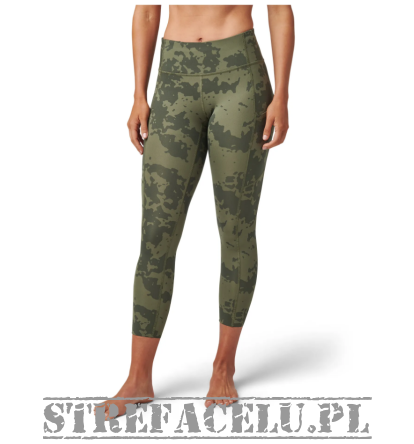 Women's Leggings, Manufacturer : 5.11, Model : PT-R Kaia Capri, Color : Ranger Green Camo