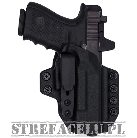 Kabura wewnętrzna prawa do pistoletu Glock 17/19/22/23/26/27/31/32/33/45, RH IWB kydex hybrid tucable, kolor: czarny