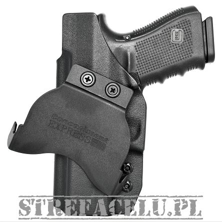 Kabura zewnętrzna prawa do pistoletu Glock 17/19/22/23/26/27/31/32/33/34/45, RH OWB kydex, kolor: czarny