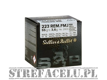 S&B Rounds, Caliber : 223Rem, Type : FMJ, Bullet Weight : 55 gr