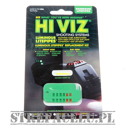 Światłowody nocne - Hi-Viz LLHLR-KIT wymienne światłowody czerwono-zielone
