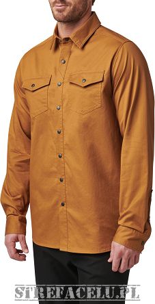 Men's Shirt, Manufacturer : 5.11, Model : Gunner Solid Long Sleeve Shirt, Color : Brown Duck