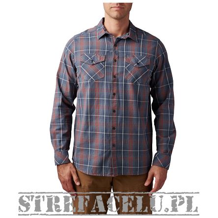 Men's Shirt, Manufacturer : 5.11, Model : Gunner Plaid Long Sleeve Shirt, Color : Turbulence Plaid
