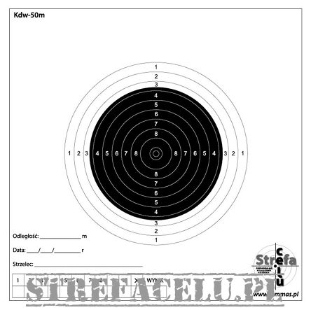 Shooting target , Rifle , Distance - 50m ( Kdw-50m ) - Ring target - 20 pieces